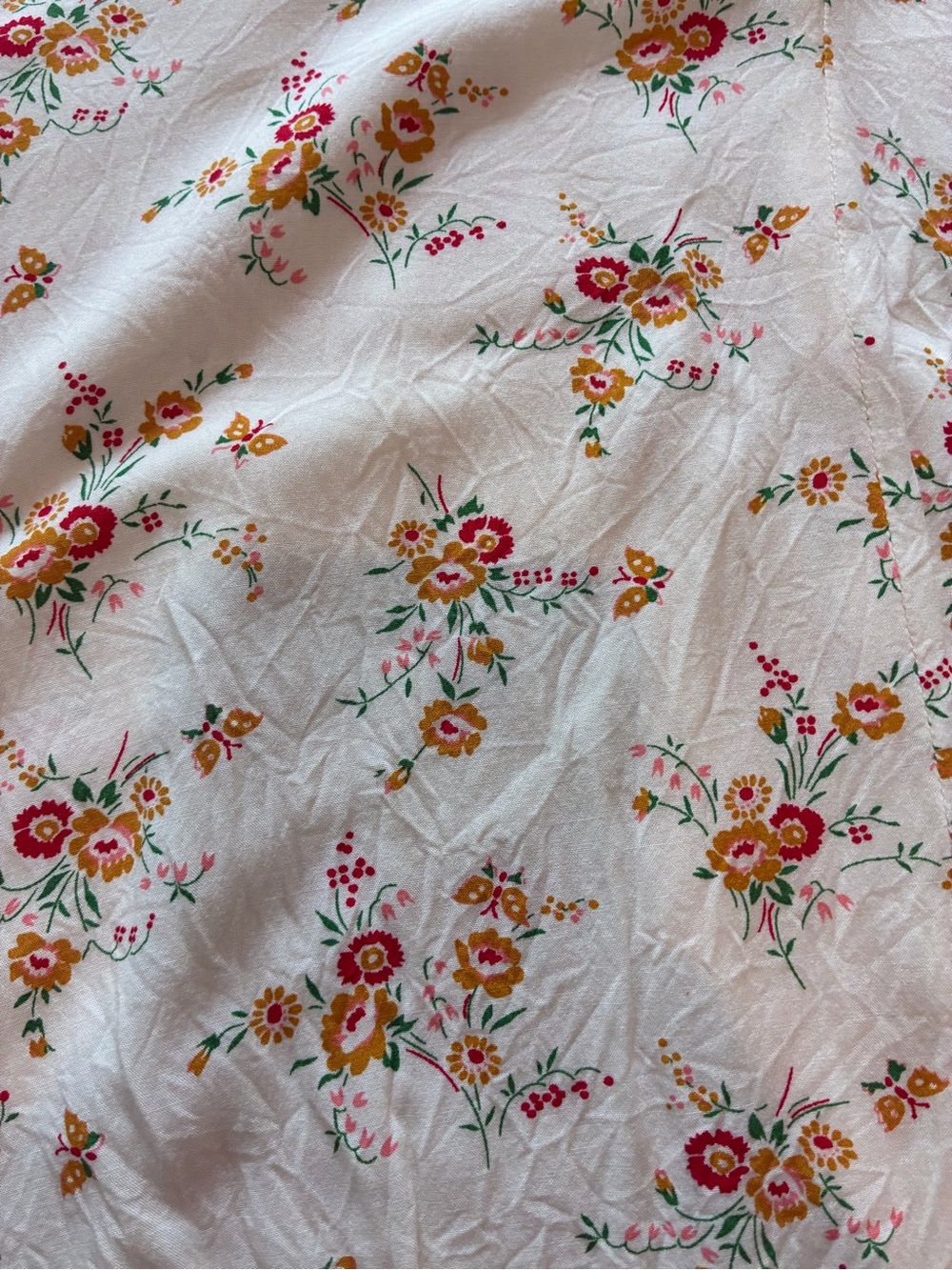 Madewell Cream Floral Tie-Front V-Neck Blouse - Picture 5 of 6
